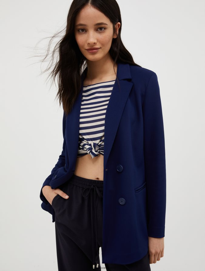 MAX&Co. mujer chaqueta cruzada Z860B195 vestir azul chino