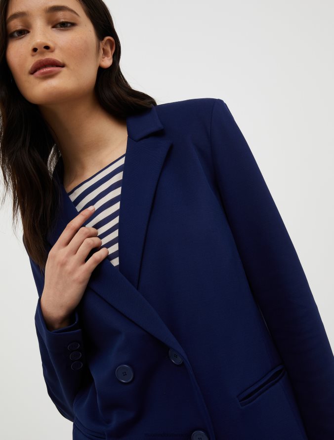 MAX&Co. mujer chaqueta cruzada Z860B195 vestir azul chino