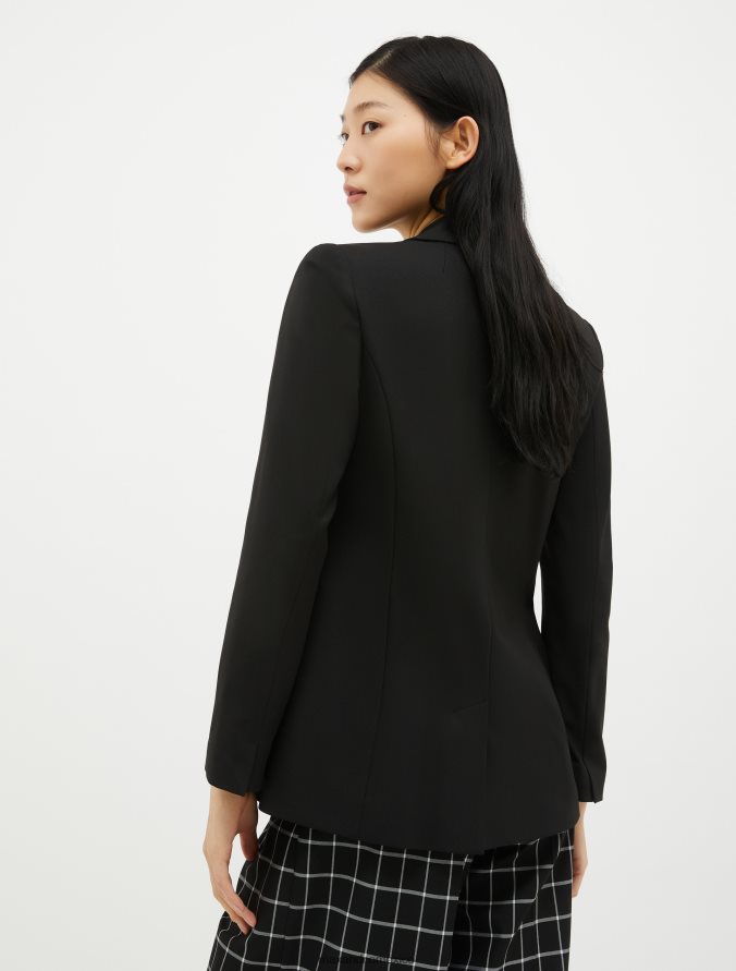 MAX&Co. mujer chaqueta cruzada Z860B880 vestir negro