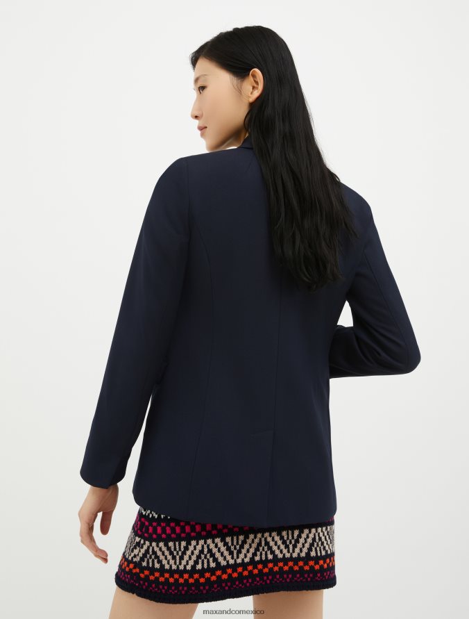 MAX&Co. mujer chaqueta cruzada Z860B881 vestir Azul marino