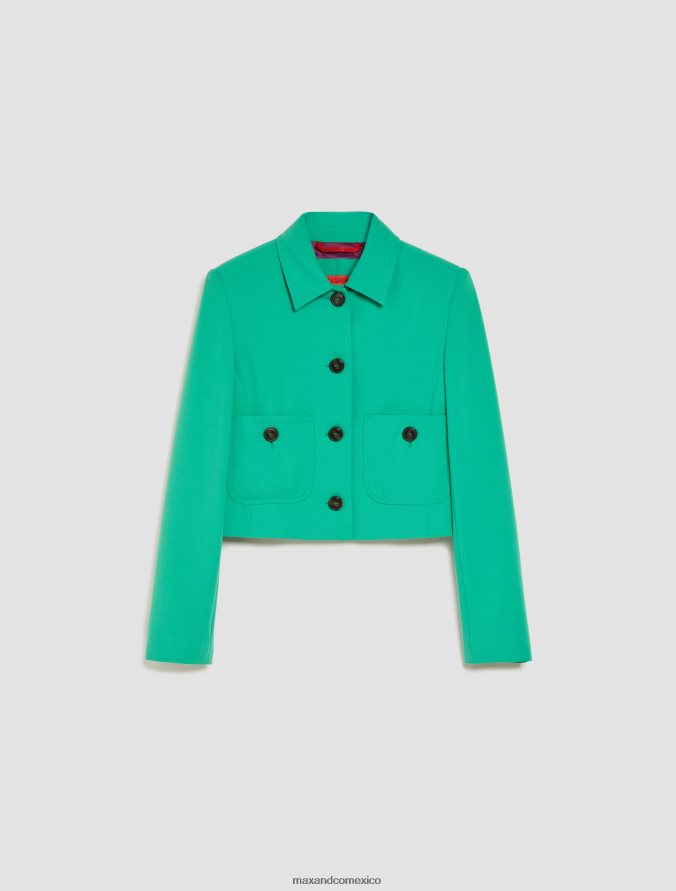 MAX&Co. mujer chaqueta de lona de doble tejido Z860B267 vestir verde esmeralda