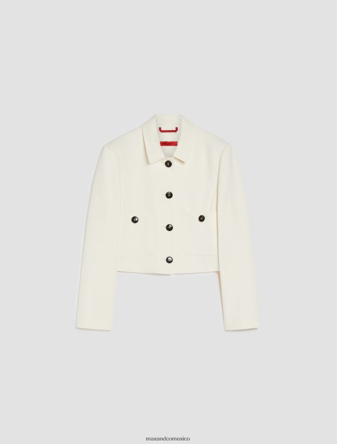 MAX&Co. mujer chaqueta de lona de doble tejido Z860B900 vestir Marfil
