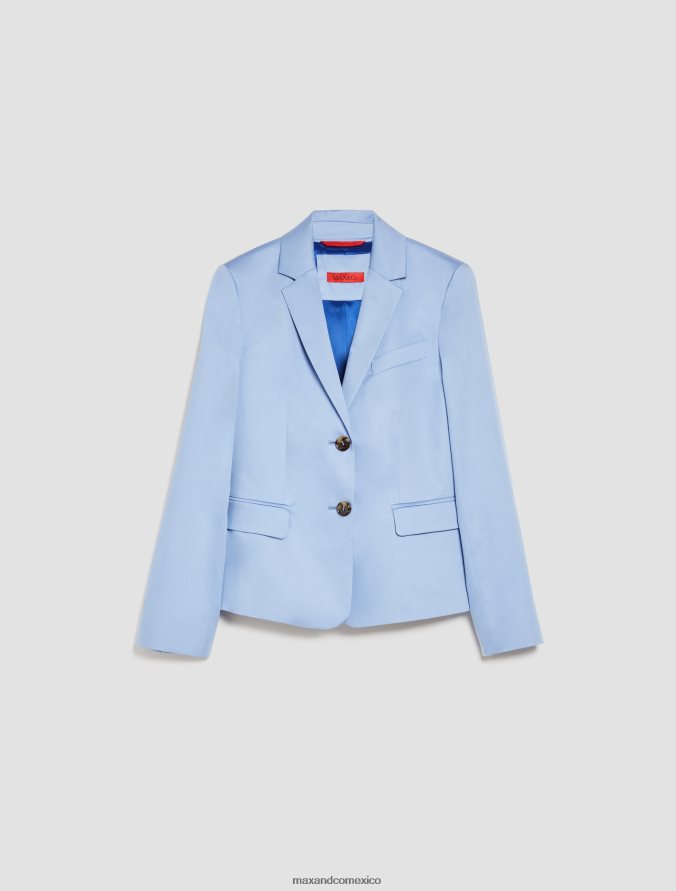 MAX&Co. mujer chaqueta de satén de algodón Z860B223 vestir azul claro