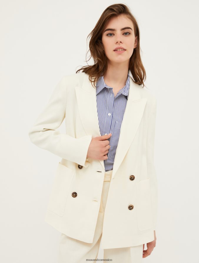 MAX&Co. mujer chaqueta larga Z860B896 vestir Marfil