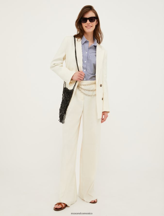 MAX&Co. mujer chaqueta larga Z860B896 vestir Marfil
