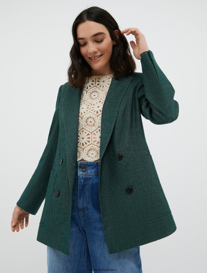 MAX&Co. mujer chaqueta larga Z860B898 vestir verde esmeralda