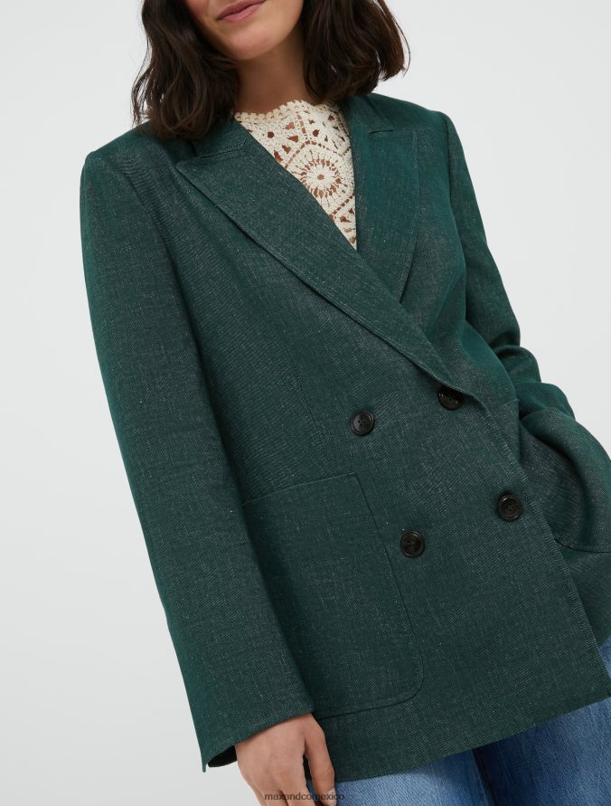 MAX&Co. mujer chaqueta larga Z860B898 vestir verde esmeralda