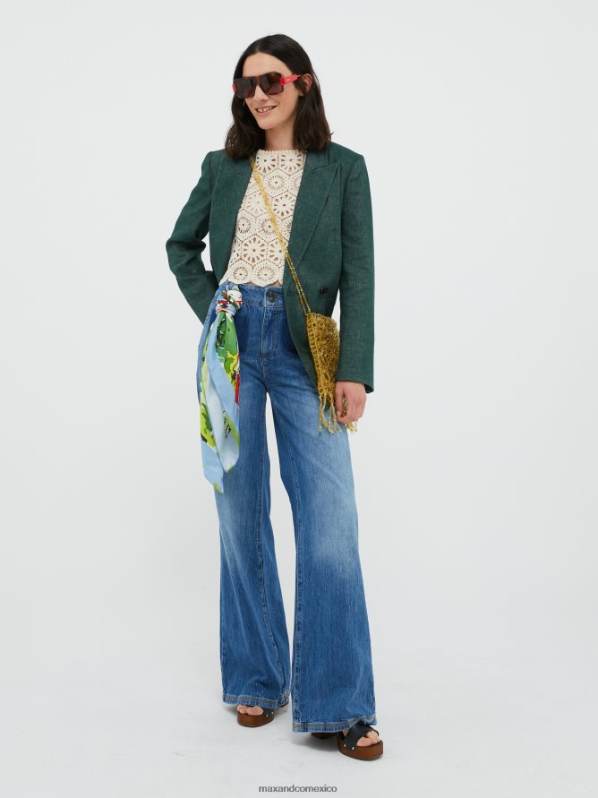 MAX&Co. mujer chaqueta larga Z860B898 vestir verde esmeralda