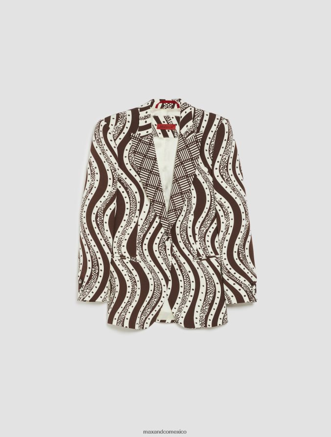 MAX&Co. mujer personas, lugares, color blazer satinado Z860B256 vestir patrón marrón