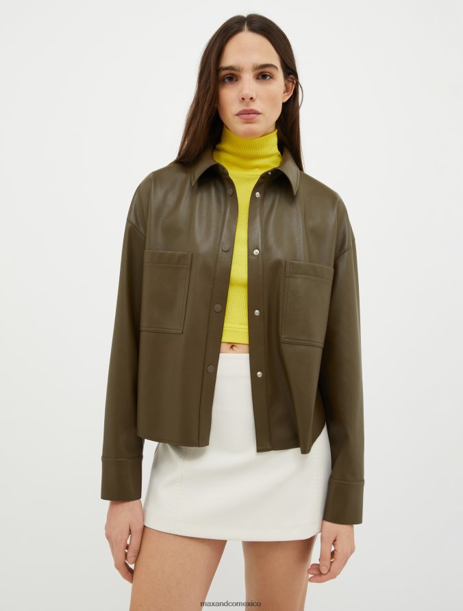 MAX&Co. mujer sobrecamisa de punto revestido Z860B293 vestir marrón