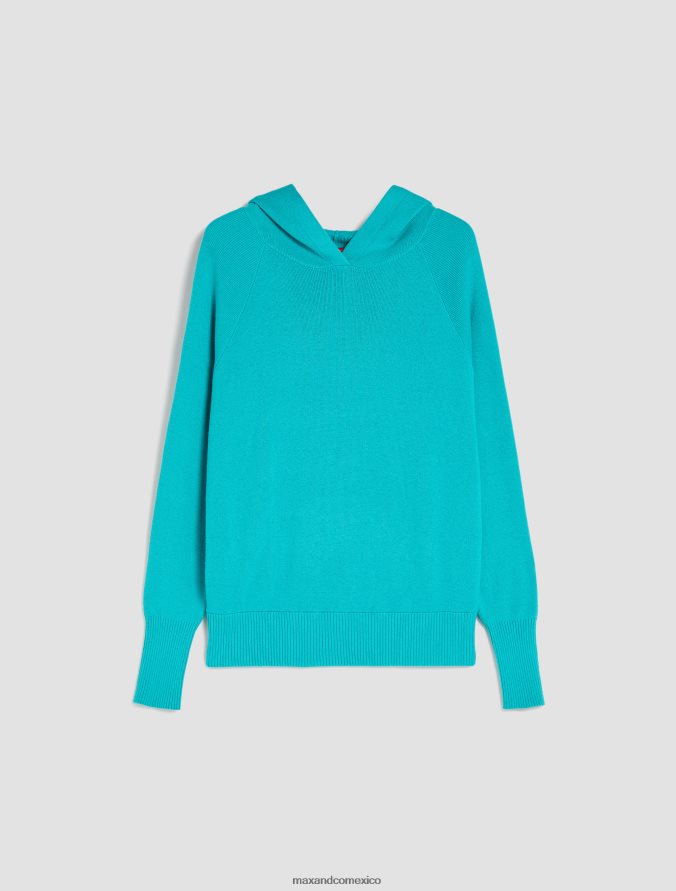 MAX&Co. mujer sudadera con capucha de algodón y cachemira Z860B645 vestir verde pastel