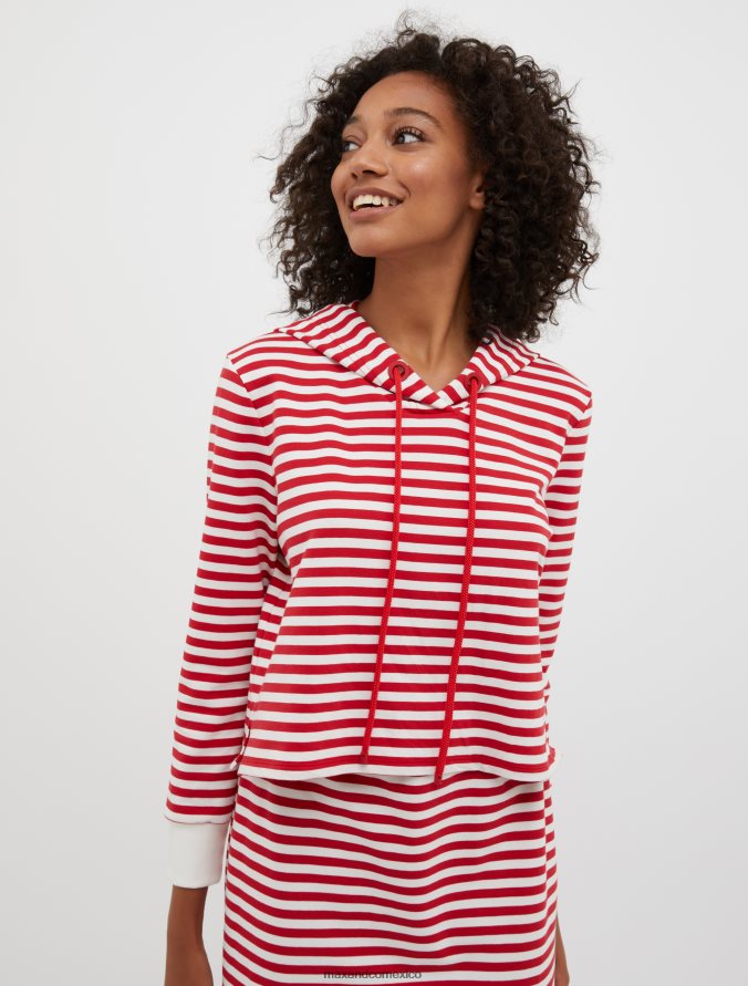 MAX&Co. mujer sudadera marinera con capucha Z860B619 vestir rojo