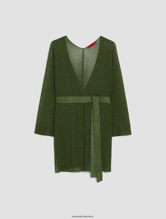 MAX&Co. mujer cárdigan de punto de canalé con lúrex Z860B329 vestir verde