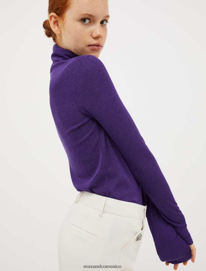 MAX&Co. mujer camiseta de punto cojo Z860B372 vestir púrpura