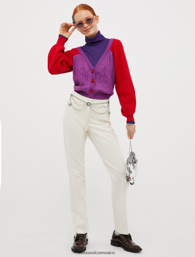 MAX&Co. mujer camiseta de punto cojo Z860B372 vestir púrpura