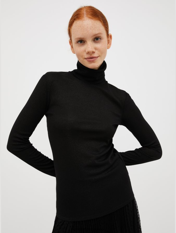 MAX&Co. mujer camiseta de punto cojo Z860B374 vestir negro