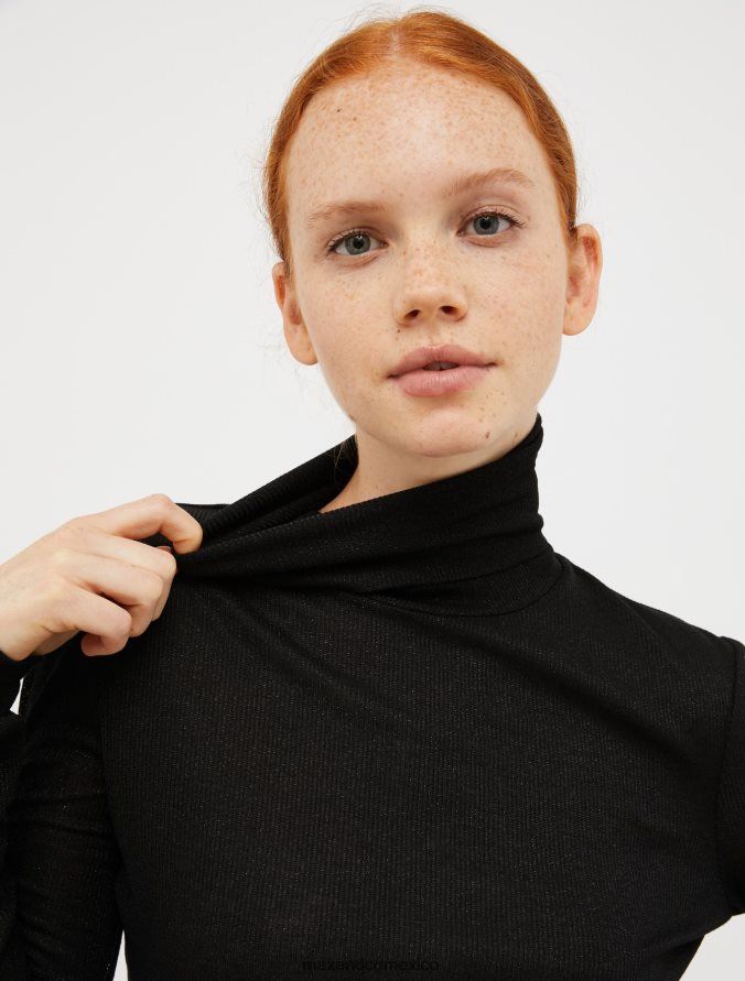 MAX&Co. mujer camiseta de punto cojo Z860B374 vestir negro