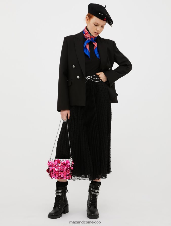 MAX&Co. mujer camiseta de punto cojo Z860B374 vestir negro