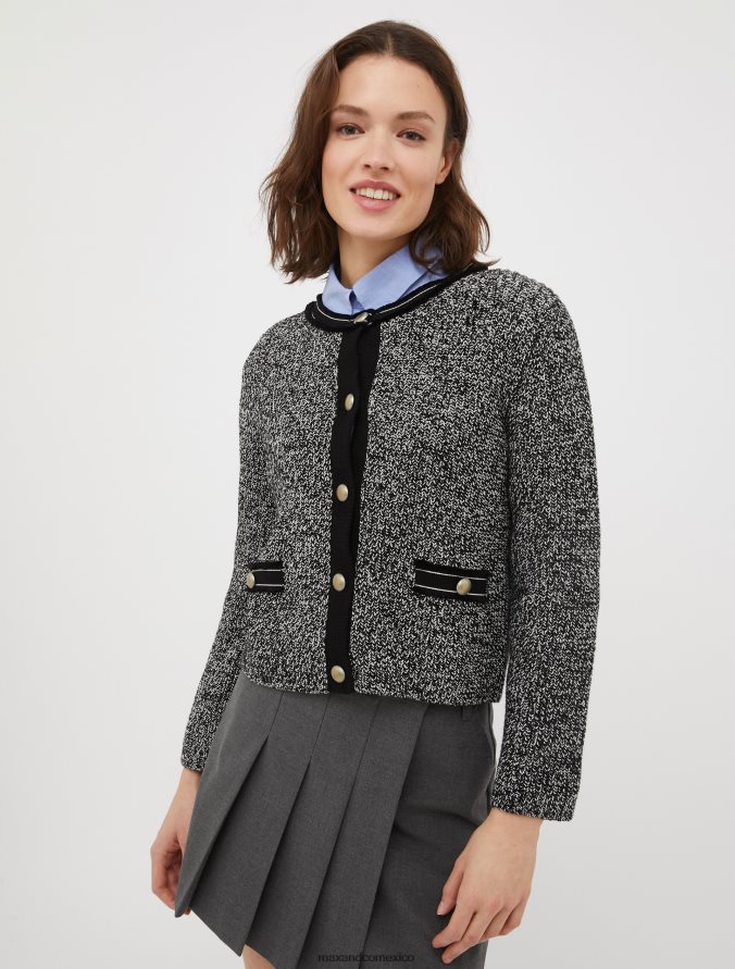 MAX&Co. mujer chaqueta de punto mouliné Z860B409 vestir negro