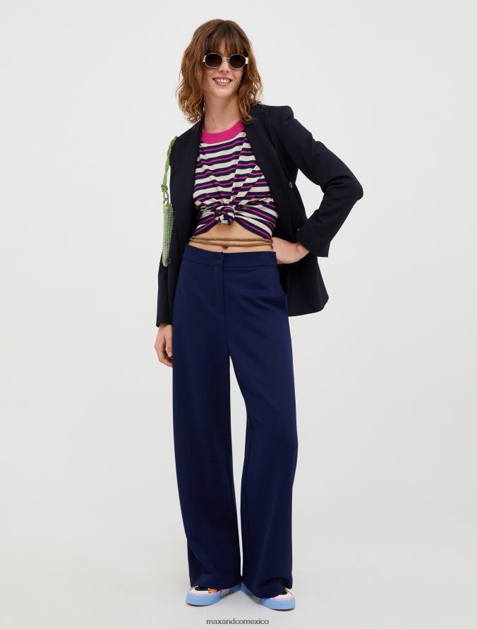 MAX&Co. mujer jersey de algodón y modal a rayas Z860B389 vestir beige