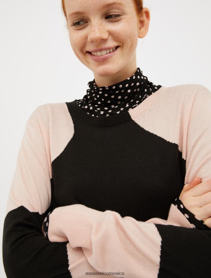 MAX&Co. mujer jersey de lunares Z860B397 vestir negro