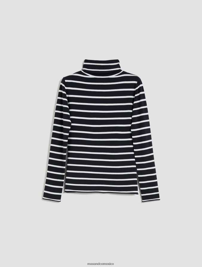 MAX&Co. mujer jersey de tricot elástico con cuello tipo polo Z860B417 vestir Azul marino