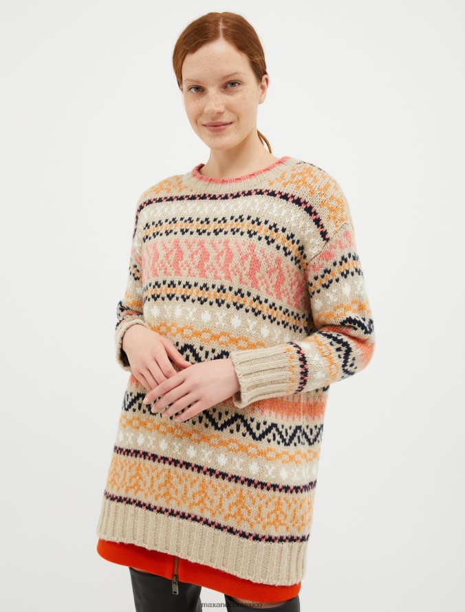 MAX&Co. mujer jersey oversize en jacquard Z860B428 vestir beige