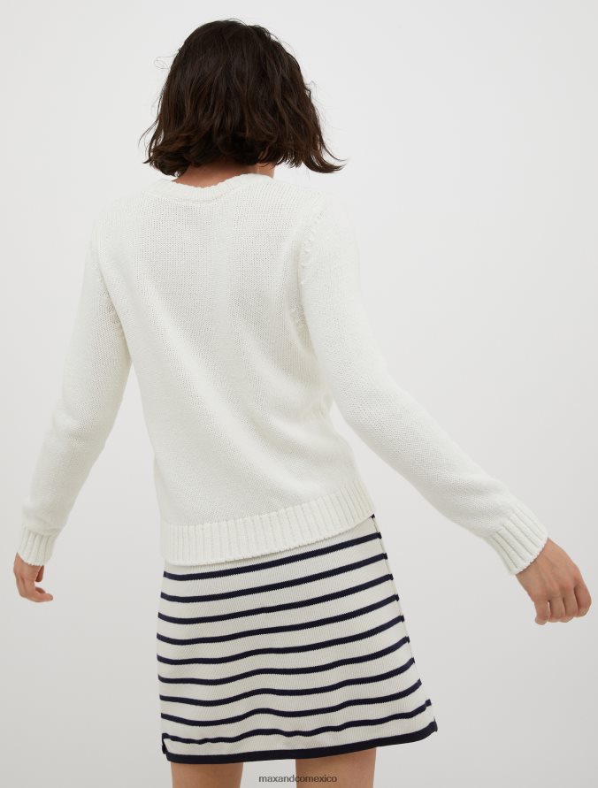 MAX&Co. mujer suéter a rayas en intarsia Z860B338 vestir blanco