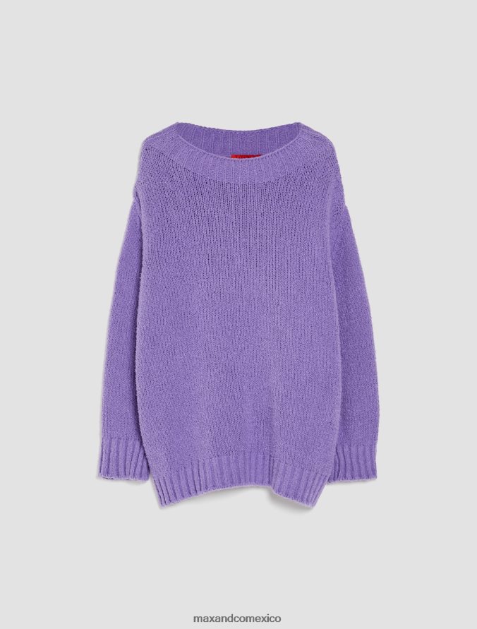 MAX&Co. mujer suéter capullo oversize de algodón Z860B376 vestir patrón lila