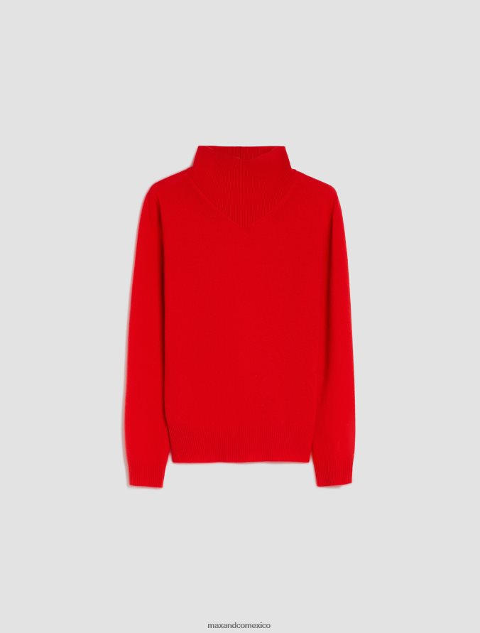 MAX&Co. mujer suéter con cuello tipo polo en mezcla de lana Z860B408 vestir rojo