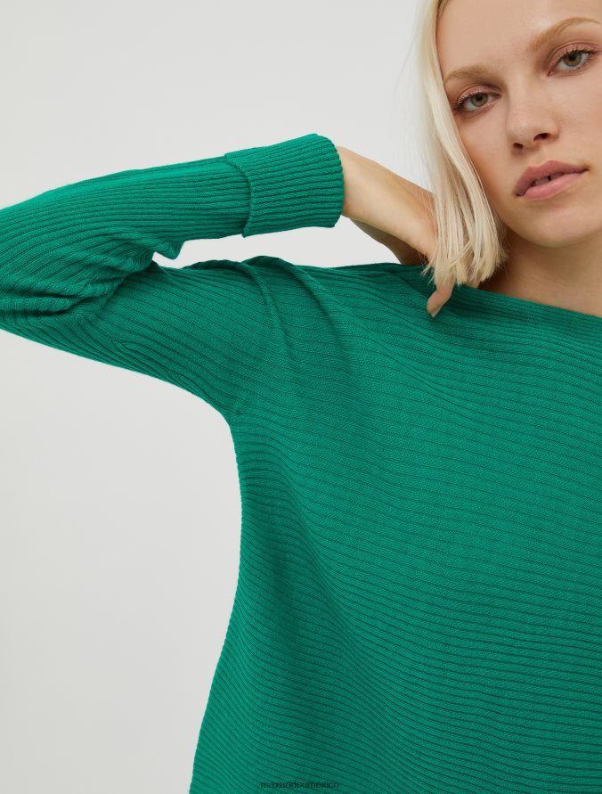 MAX&Co. mujer suéter de canalé en mezcla de lana Z860B361 vestir cielo azul