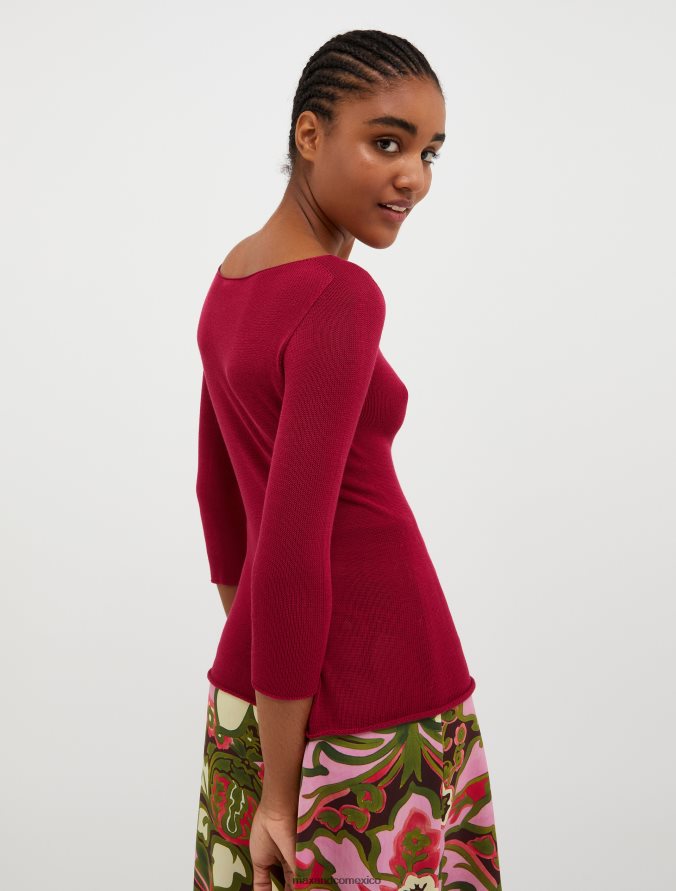 MAX&Co. mujer suéter de punto con cuello barco Z860B319 vestir rojo