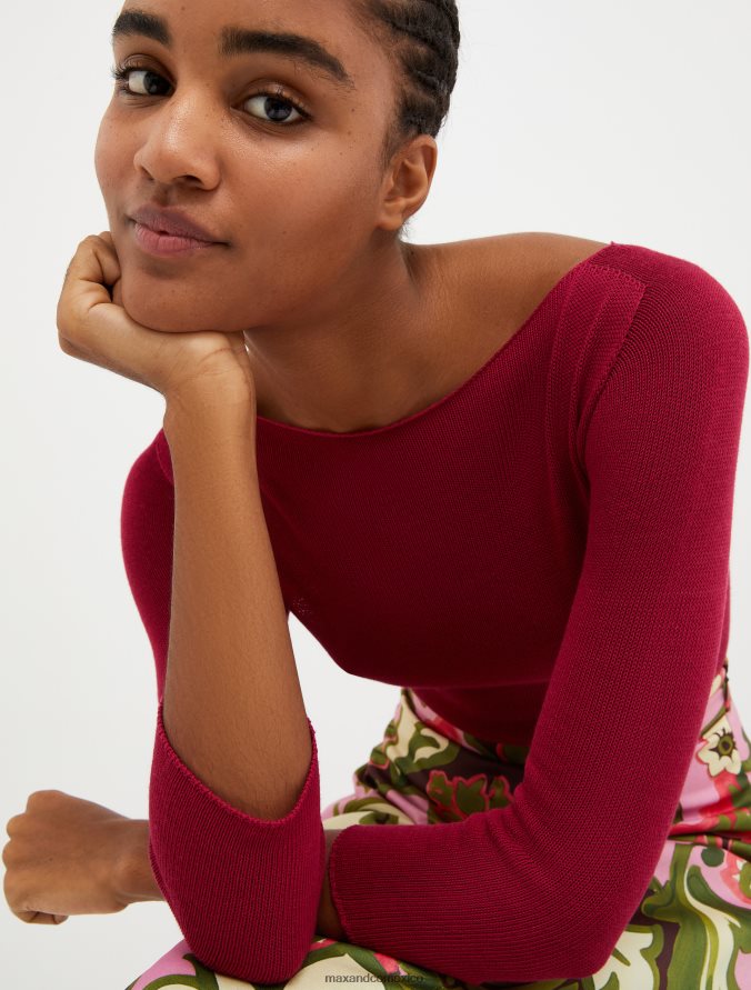 MAX&Co. mujer suéter de punto con cuello barco Z860B319 vestir rojo