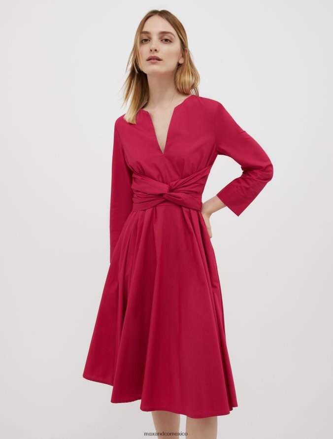 MAX&Co. mujer vestido corola de popelina de algodón Z860B60 vestir ciruela