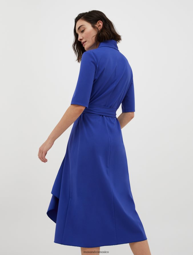 MAX&Co. mujer vestido cruzado de punto técnico Z860B91 vestir azul aciano