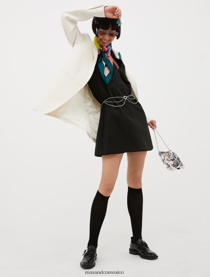 MAX&Co. mujer vestido de punto acampanado Z860B107 vestir negro