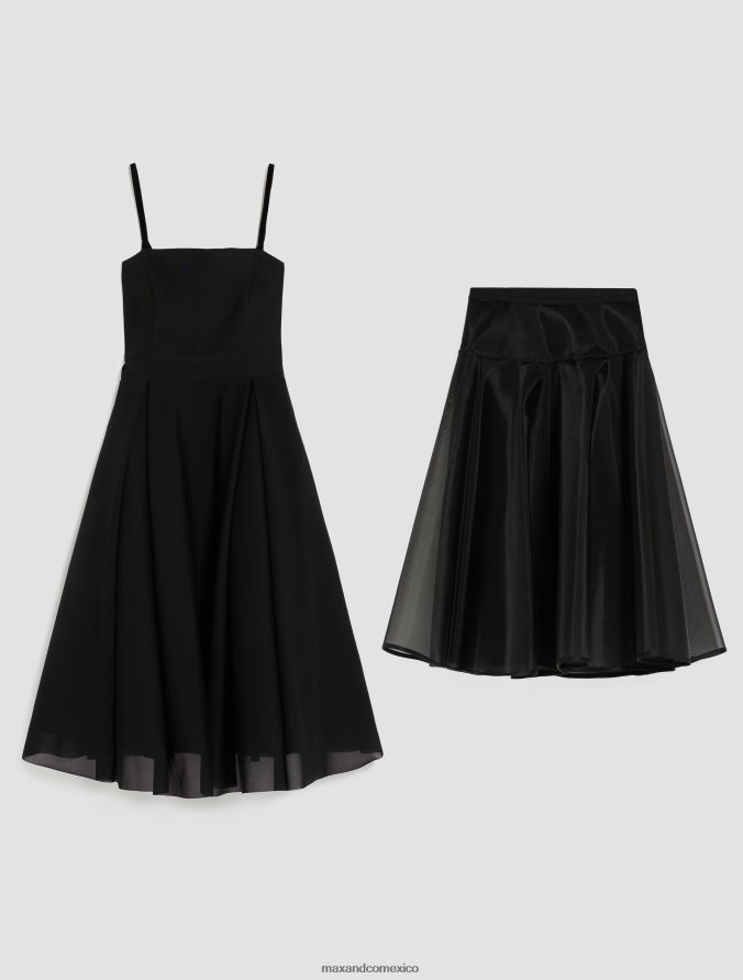 MAX&Co. mujer vestido de punto con forma de corola Z860B133 vestir negro