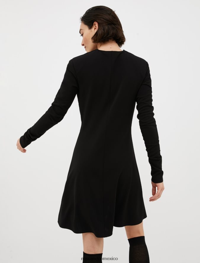 MAX&Co. mujer vestido de punto drapeado Z860B118 vestir negro