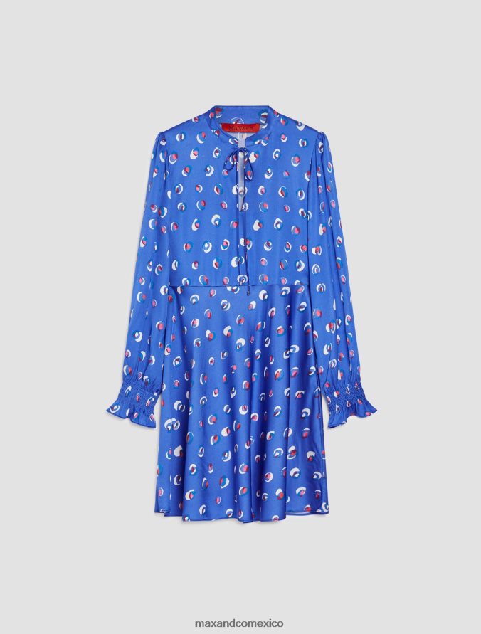 MAX&Co. mujer vestido de satén con estampado floral Z860B126 vestir patrón verde