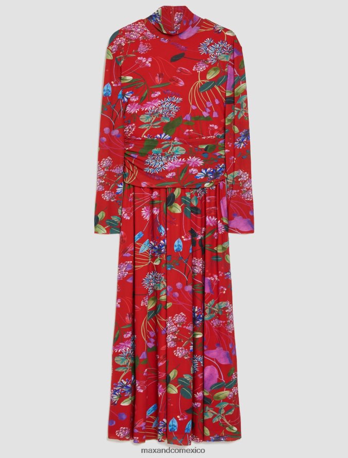 MAX&Co. mujer vestido de tul floral Z860B87 vestir borgoña