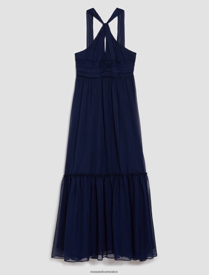 MAX&Co. mujer vestido largo de gasa Z860B138 vestir azul medianoche