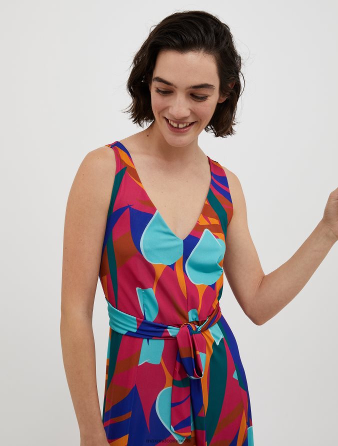 MAX&Co. mujer vestido largo de punto con adornos de lazo Z860B77 vestir fucsia