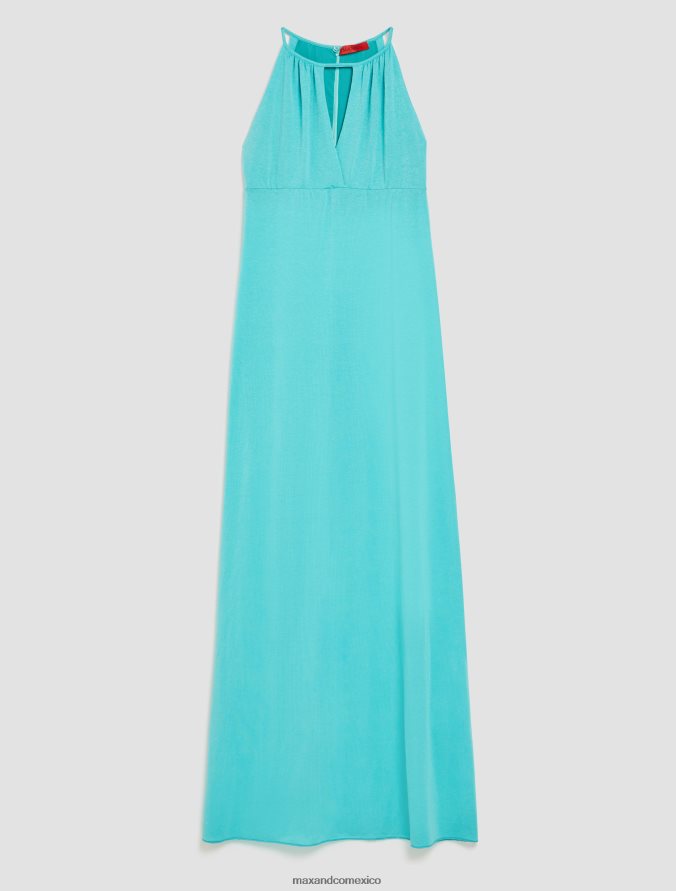 MAX&Co. mujer vestido largo de punto de lúrex Z860B11 vestir verde pastel