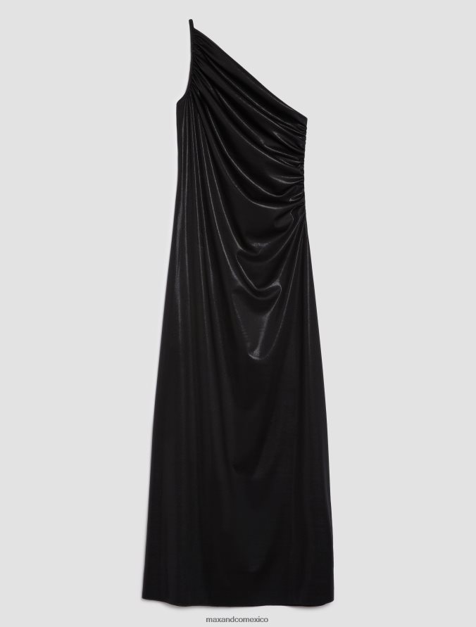 MAX&Co. mujer vestido largo de punto metalizado Z860B139 vestir negro