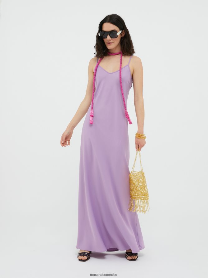 MAX&Co. mujer vestido lencero de satén envers Z860B8 vestir lila
