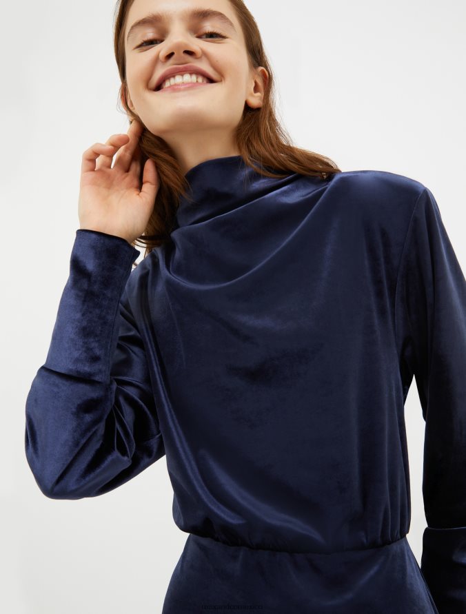 MAX&Co. mujer vestido midi de punto de terciopelo Z860B54 vestir Azul marino