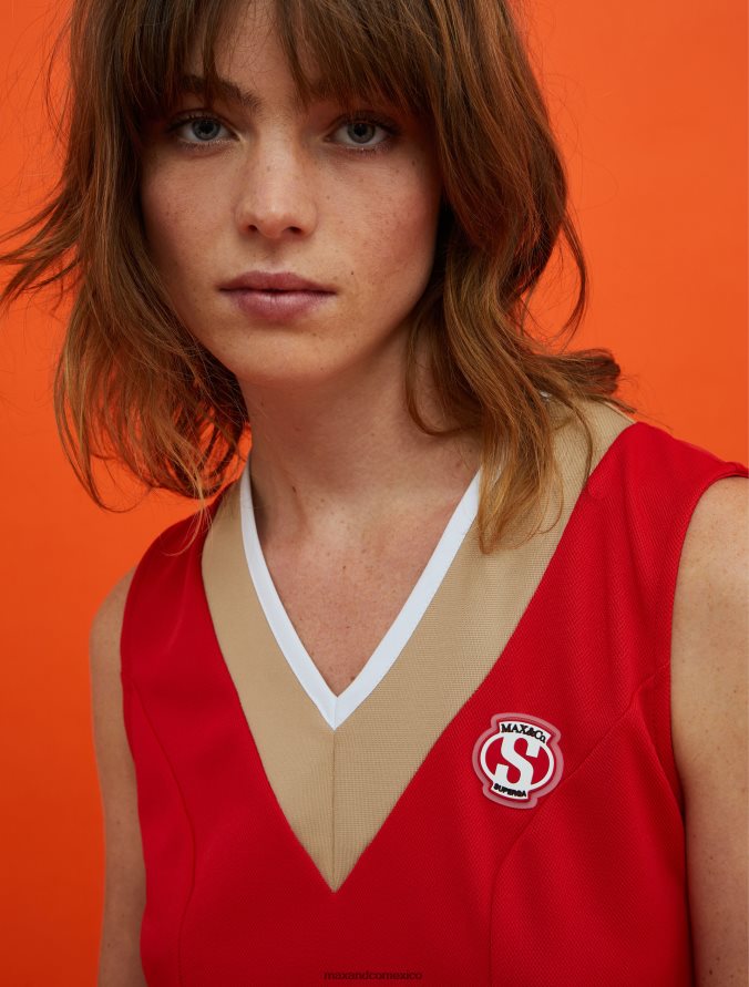 MAX&Co. mujer vestido superga de piqué de algodón Z860B127 vestir rojo