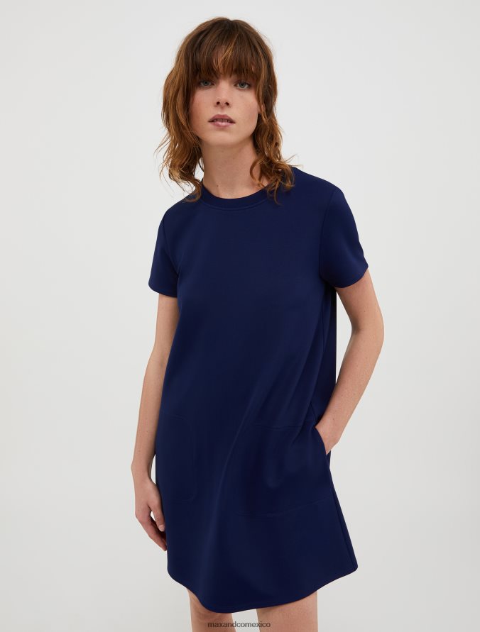 MAX&Co. mujer vestido texturizado de punto elástico Z860B120 vestir azul chino