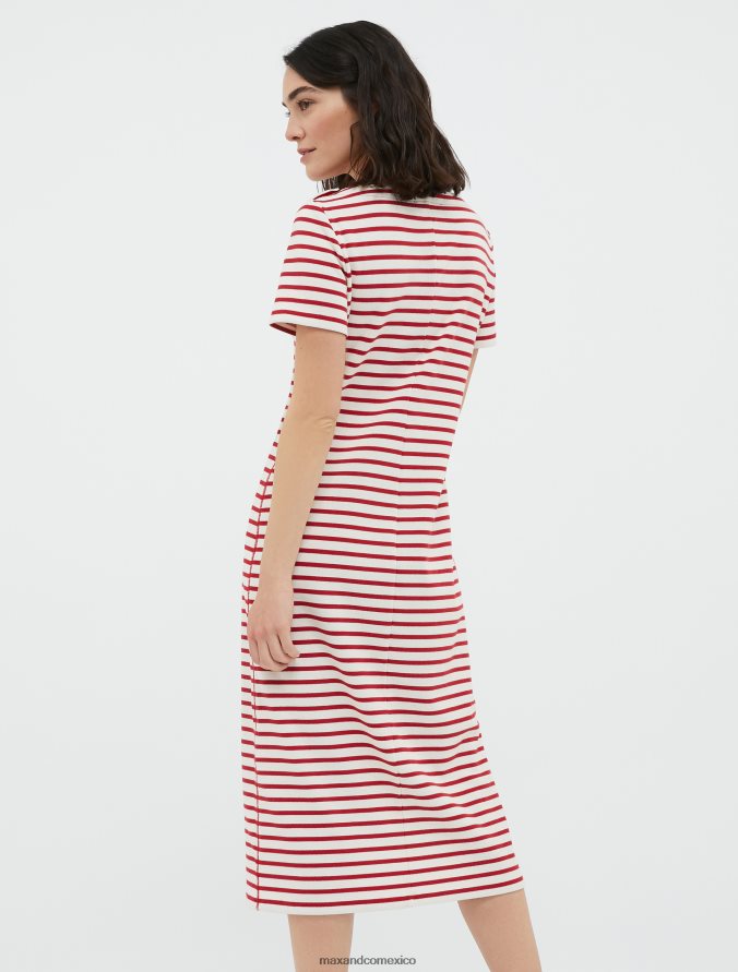 MAX&Co. mujer vestido tipo camiseta con rayas bretonas Z860B106 vestir rojo
