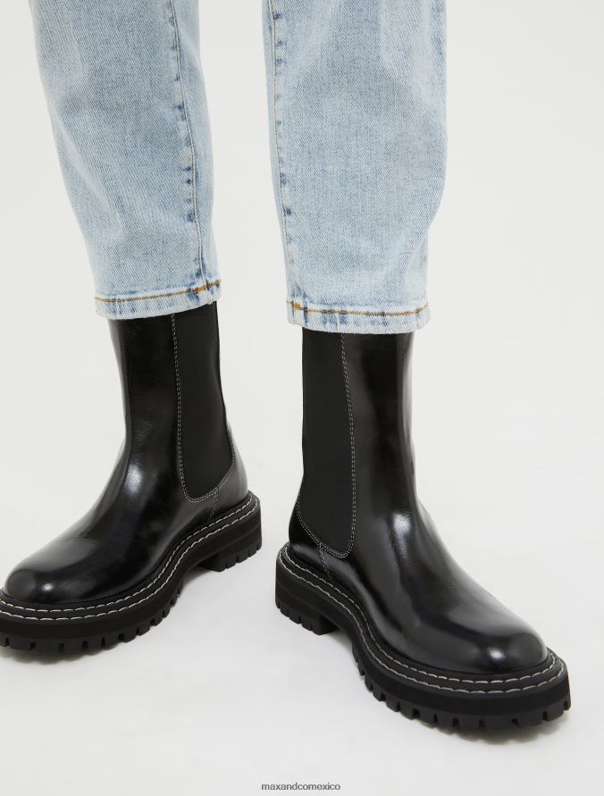 MAX&Co. mujer botines chelsea Z860B975 zapatos negro